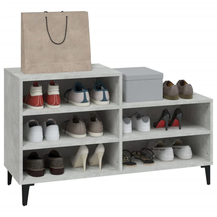 Shoe Cabinet Concrete Grey 102x36x60 Cm Engineered Wood