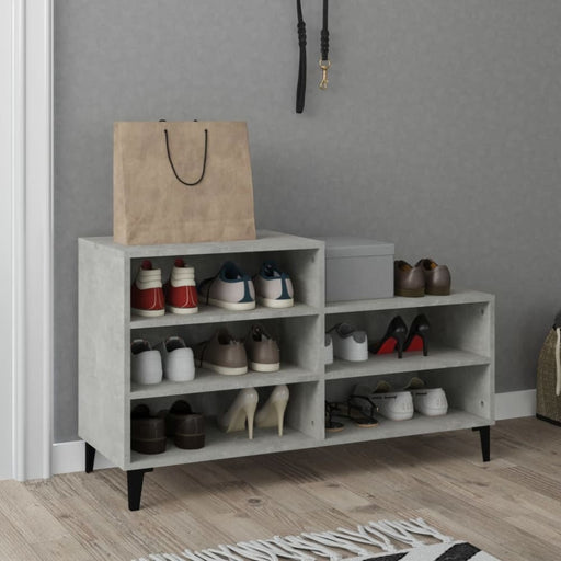 Shoe Cabinet Concrete Grey 102x36x60 Cm Engineered Wood