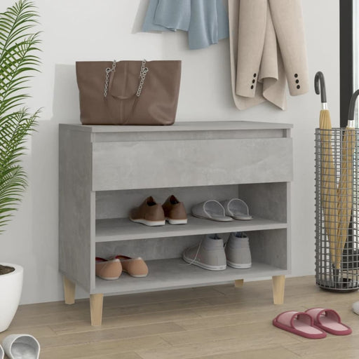 Shoe Cabinet Concrete Grey 70x36x60 Cm Engineered Wood