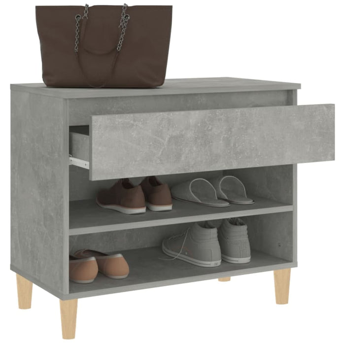 Shoe Cabinet Concrete Grey 70x36x60 Cm Engineered Wood