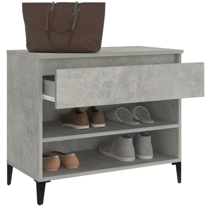 Shoe Cabinet Concrete Grey 70x36x60 Cm Engineered Wood