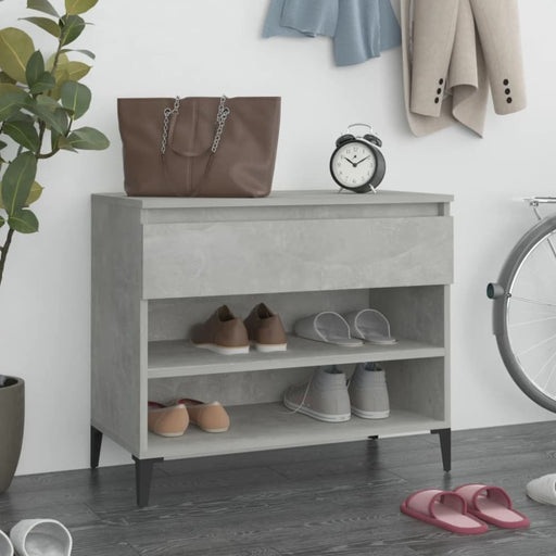 Shoe Cabinet Concrete Grey 70x36x60 Cm Engineered Wood