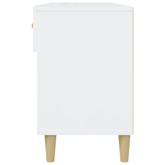 Shoe Cabinet Glossy Look White 102x35x55 Cm Engineered Wood