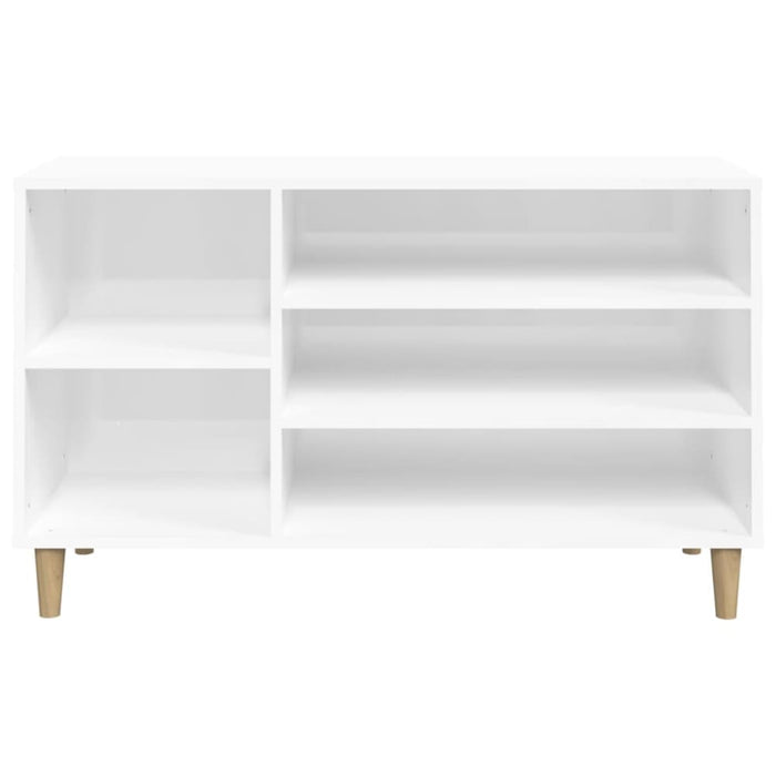 Shoe Cabinet Glossy Look White 102x36x60 Cm Engineered Wood