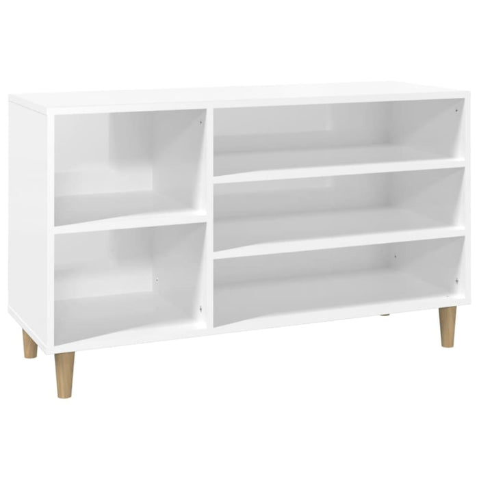 Shoe Cabinet Glossy Look White 102x36x60 Cm Engineered Wood