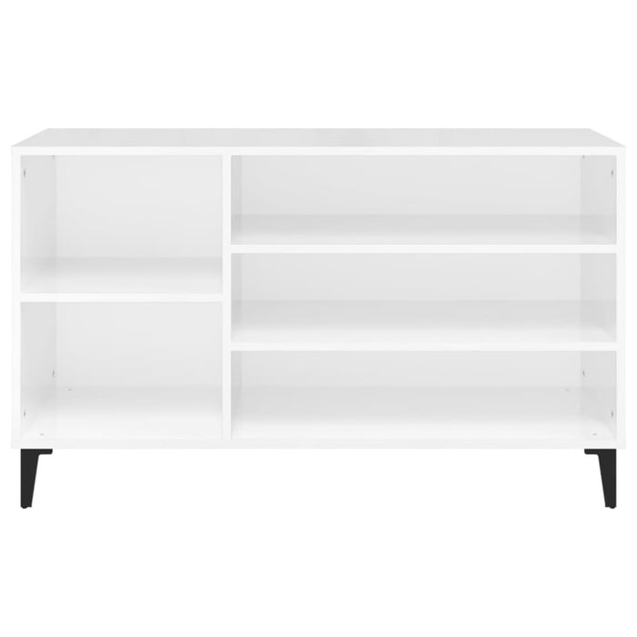 Shoe Cabinet Glossy Look White 102x36x60 Cm Engineered Wood
