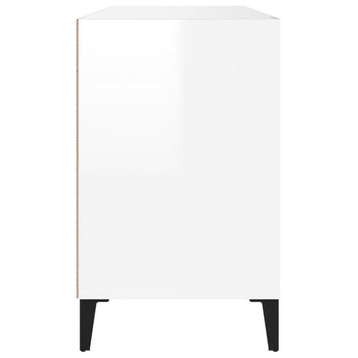 Shoe Cabinet Glossy Look White 102x36x60 Cm Engineered Wood