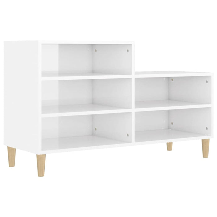 Shoe Cabinet Glossy Look White 102x36x60 Cm Engineered Wood