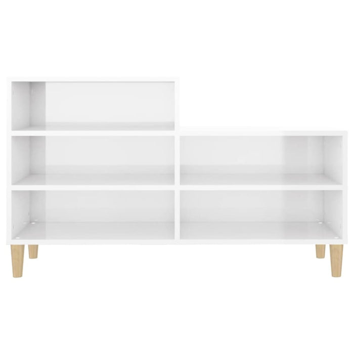 Shoe Cabinet Glossy Look White 102x36x60 Cm Engineered Wood