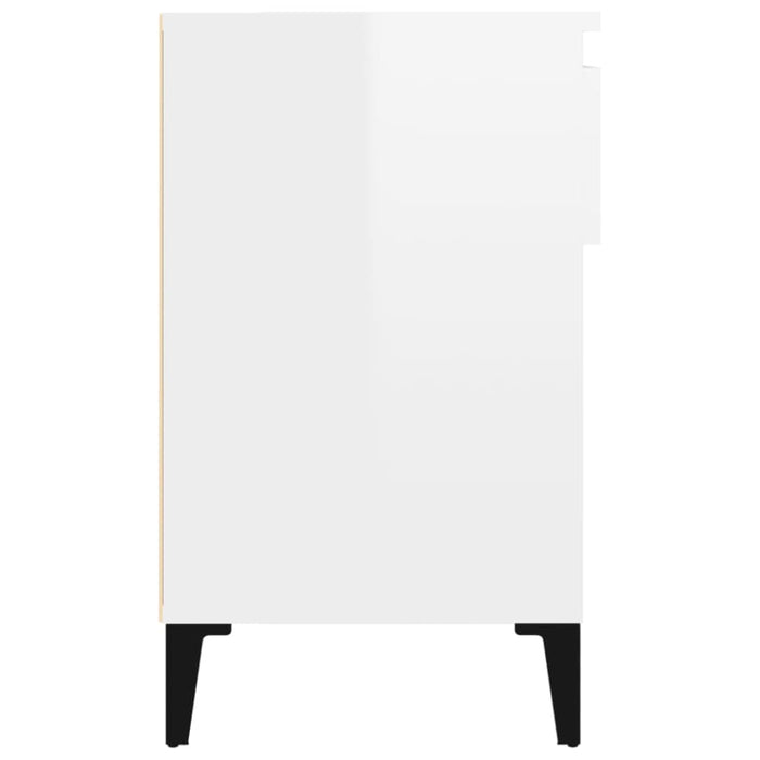 Shoe Cabinet Glossy Look White 102x36x60 Cm Engineered Wood