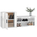 Shoe Cabinet Glossy Look White 130x35x54 Cm Engineered Wood