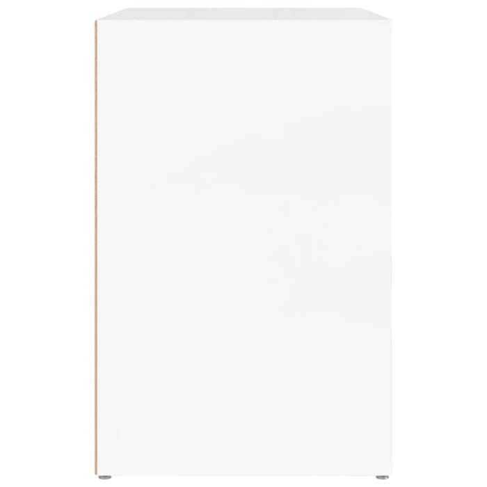 Shoe Cabinet Glossy Look White 130x35x54 Cm Engineered Wood