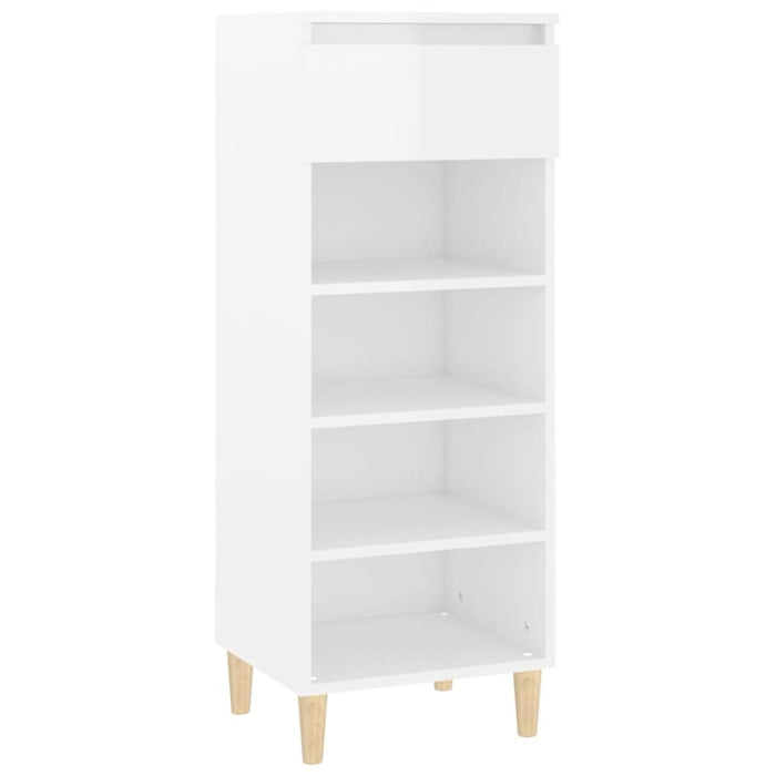 Shoe Cabinet Glossy Look White 40x36x105 Cm Engineered Wood