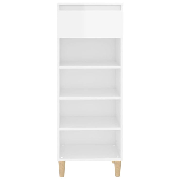 Shoe Cabinet Glossy Look White 40x36x105 Cm Engineered Wood