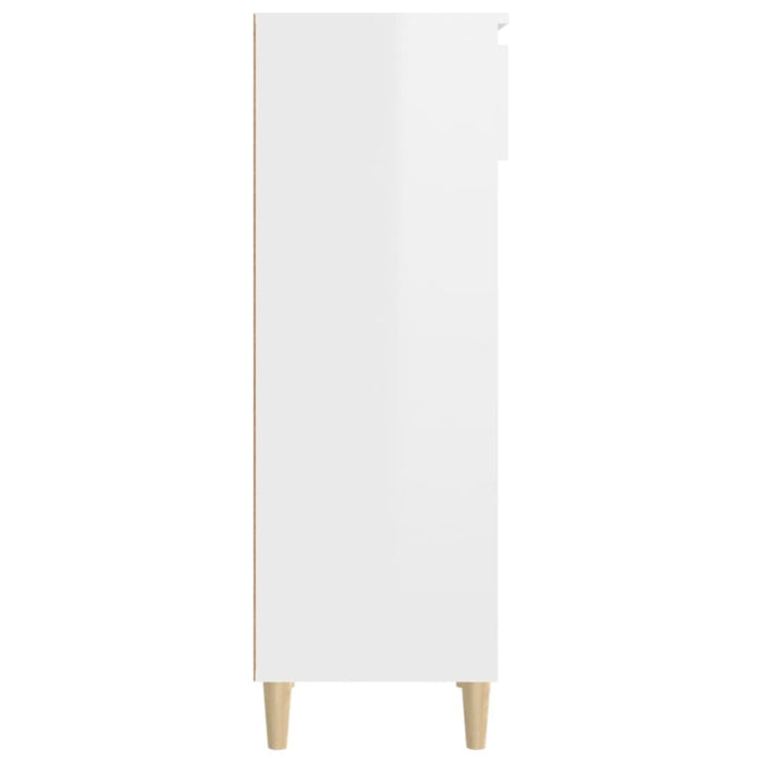 Shoe Cabinet Glossy Look White 40x36x105 Cm Engineered Wood