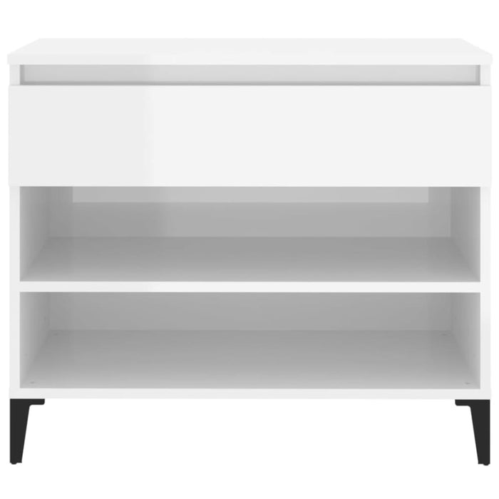 Shoe Cabinet Glossy Look White 70x36x60 Cm Engineered Wood