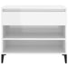 Shoe Cabinet Glossy Look White 70x36x60 Cm Engineered Wood