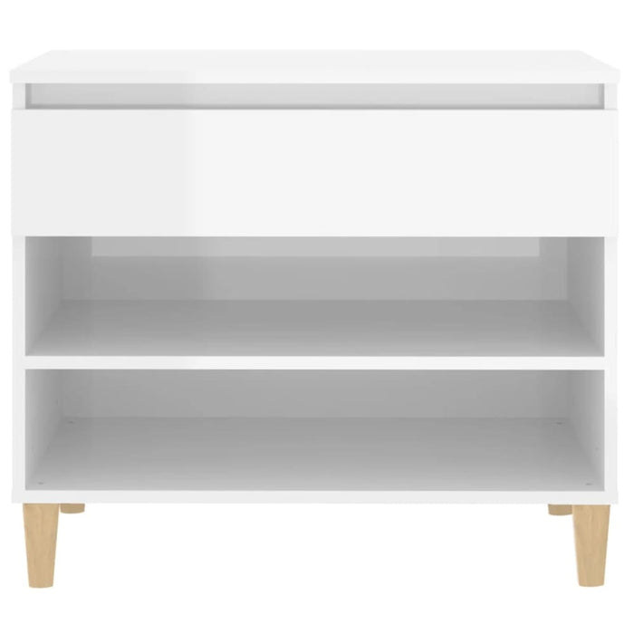 Shoe Cabinet Glossy Look White 70x36x60 Cm Engineered Wood