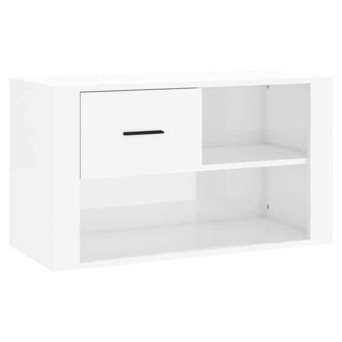 Shoe Cabinet Glossy Look White 80x35x45 Cm Engineered Wood