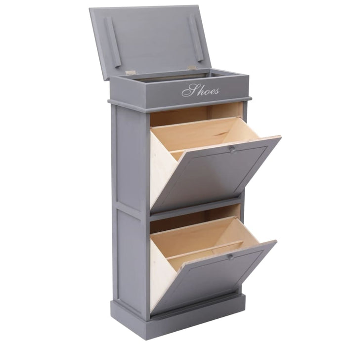 Shoe Cabinet Grey 50x28x98 Cm Paulownia Wood Xnabkb