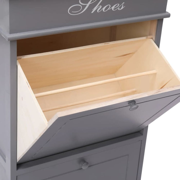 Shoe Cabinet Grey 50x28x98 Cm Paulownia Wood Xnabkb