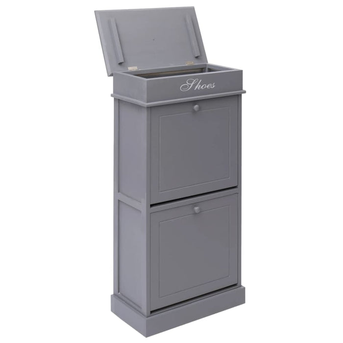 Shoe Cabinet Grey 50x28x98 Cm Paulownia Wood Xnabkb