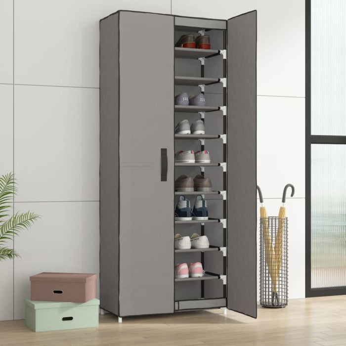 Shoe Cabinet Grey 60x30x166 Cm Fabric Ttixpk