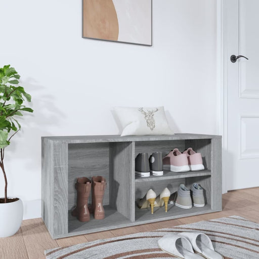 Shoe Cabinet Grey Sonoma 100x35x45 Cm Engineered Wood Nolkxl
