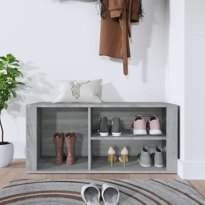 Shoe Cabinet Grey Sonoma 100x35x45 Cm Engineered Wood Nolkxl