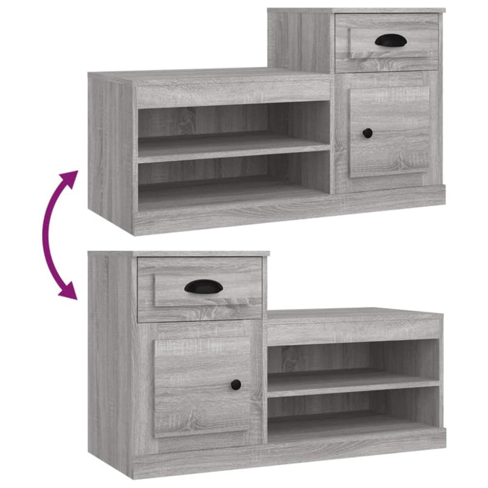 Shoe Cabinet Grey Sonoma 100x42x60 Cm Engineered Wood Nolaxx