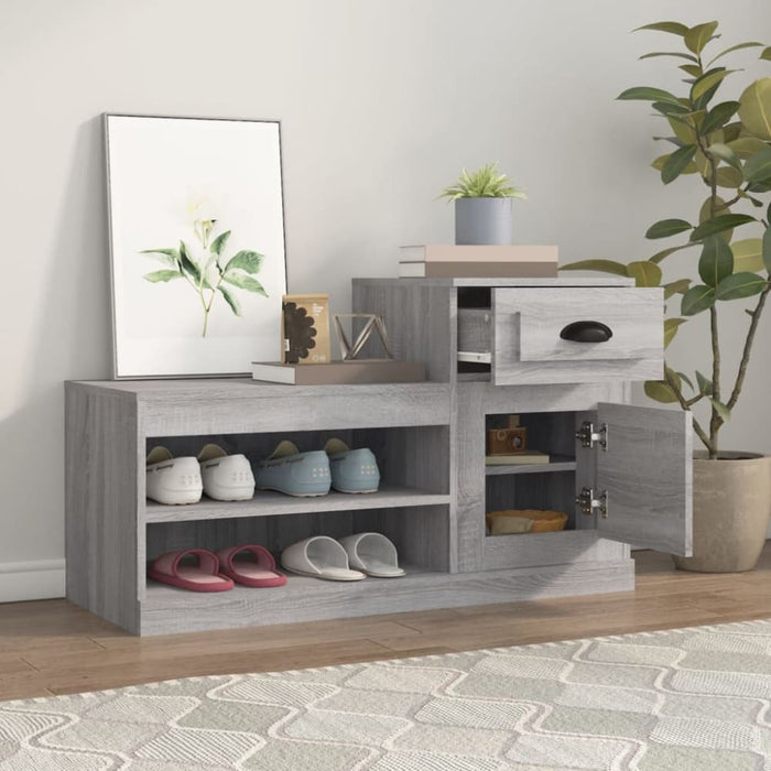 Shoe Cabinet Grey Sonoma 100x42x60 Cm Engineered Wood Nolaxx