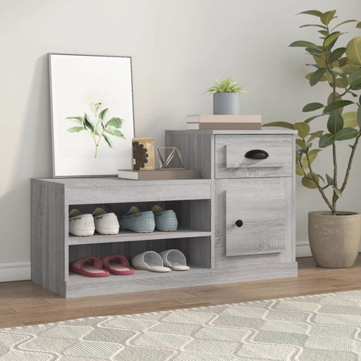 Shoe Cabinet Grey Sonoma 100x42x60 Cm Engineered Wood Nolaxx