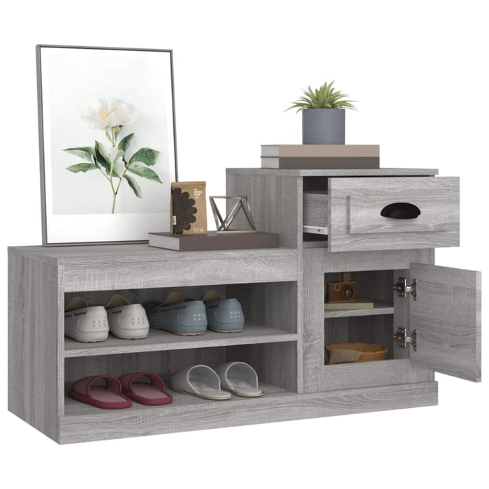 Shoe Cabinet Grey Sonoma 100x42x60 Cm Engineered Wood Nolaxx