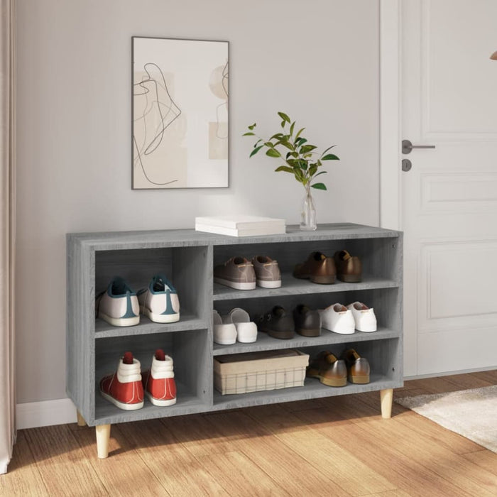 Shoe Cabinet Grey Sonoma 102x36x60 Cm Engineered Wood Nokial