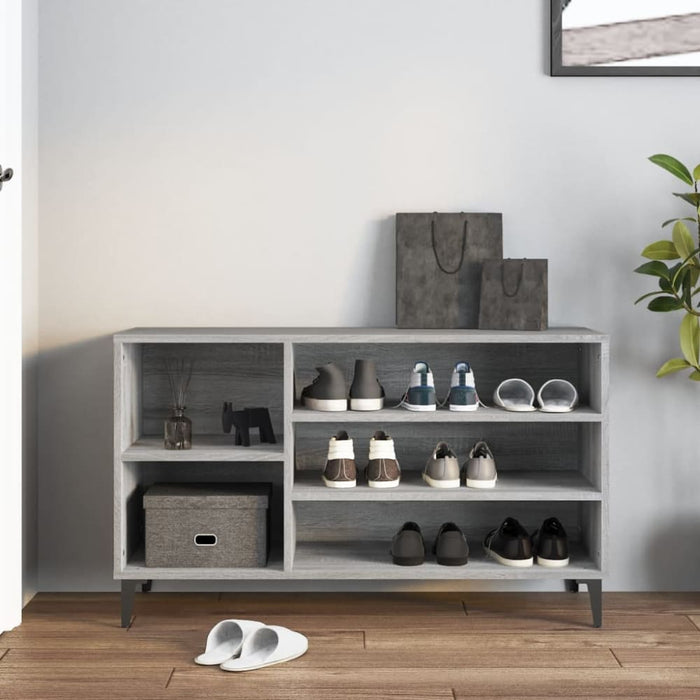 Shoe Cabinet Grey Sonoma 102x36x60 Cm Engineered Wood Nokipa