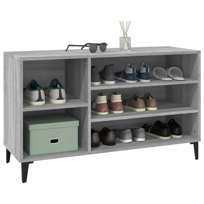 Shoe Cabinet Grey Sonoma 102x36x60 Cm Engineered Wood Nokipa