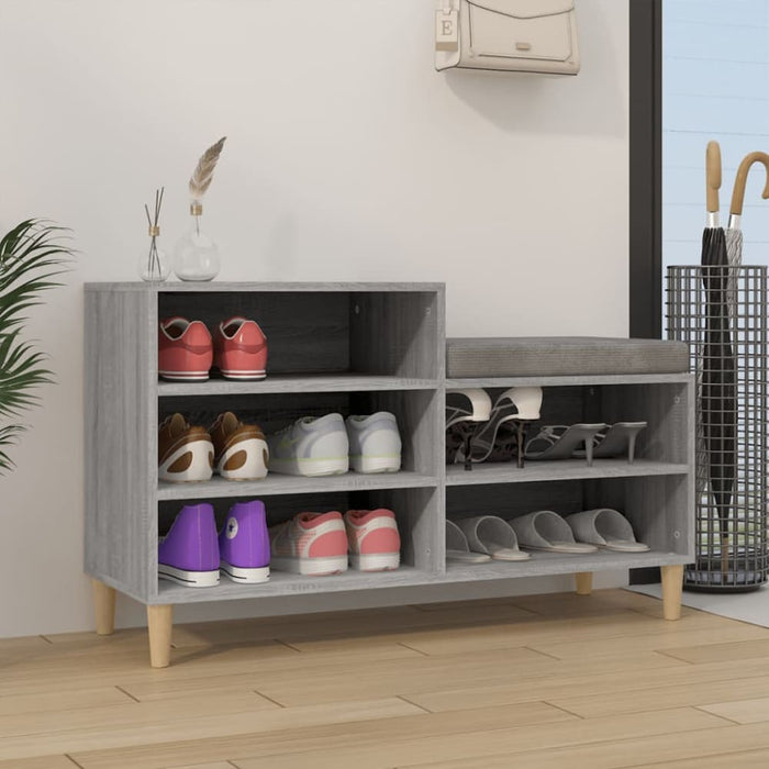Shoe Cabinet Grey Sonoma 102x36x60 Cm Engineered Wood Nokitb