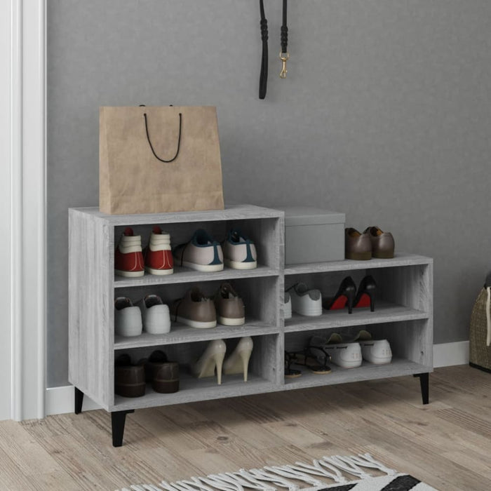 Shoe Cabinet Grey Sonoma 102x36x60 Cm Engineered Wood Nokitn