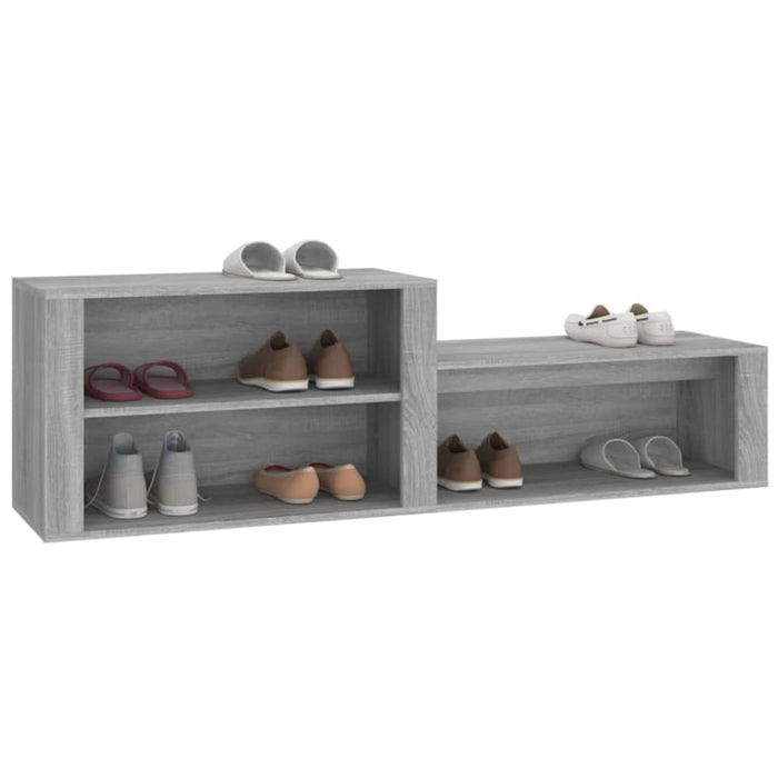 Shoe Cabinet Grey Sonoma 150x35x45 Cm Engineered Wood Nolkon