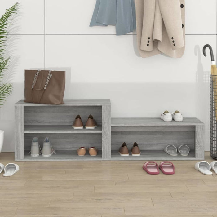 Shoe Cabinet Grey Sonoma 150x35x45 Cm Engineered Wood Nolkon