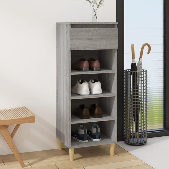 Shoe Cabinet Grey Sonoma 40x36x105 Cm Engineered Wood Nokiin