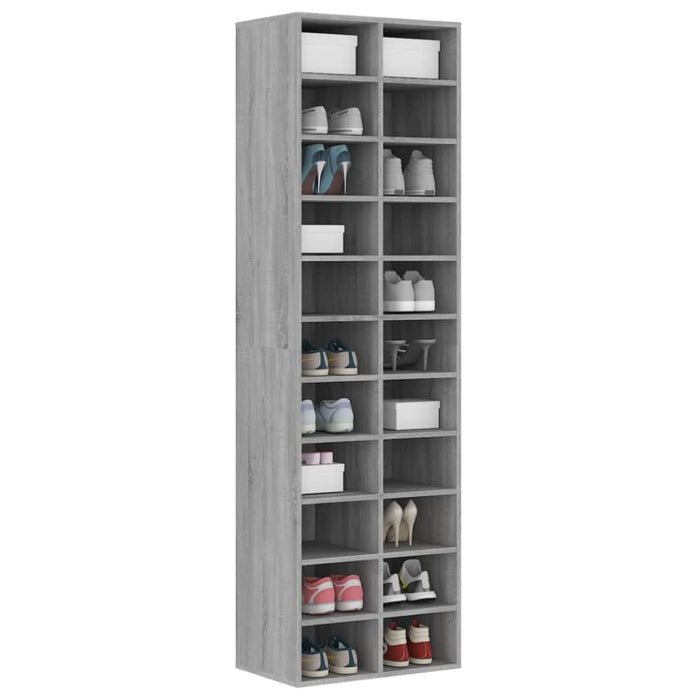 Shoe Cabinet Grey Sonoma 54x34x183 Cm Engineered Wood Noptbo