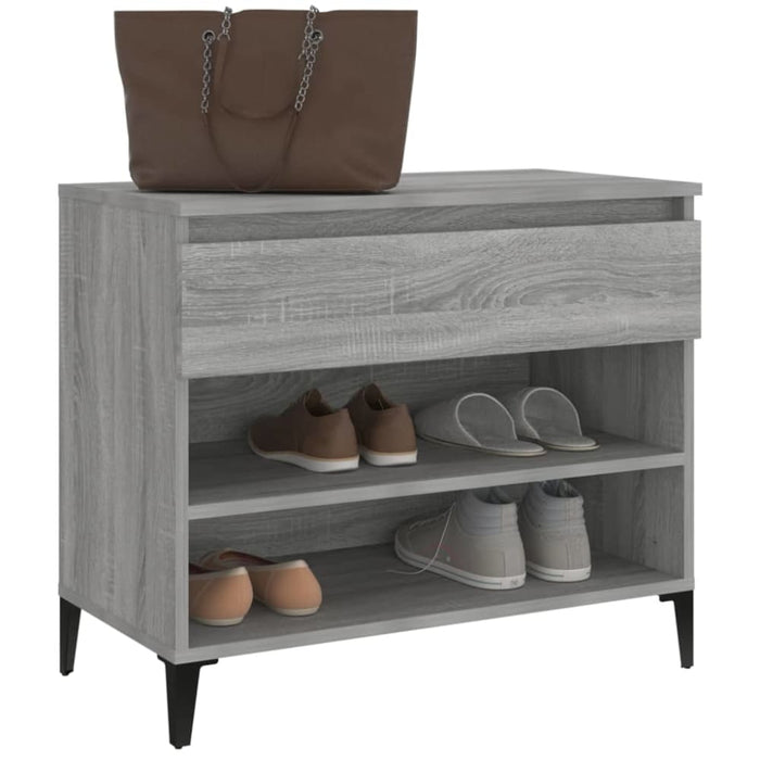 Shoe Cabinet Grey Sonoma 70x36x60 Cm Engineered Wood Nokiib