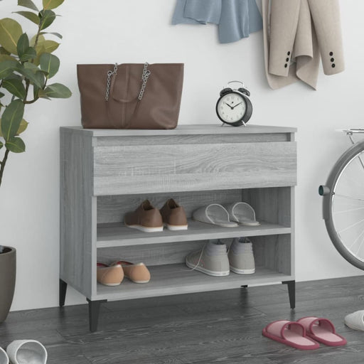 Shoe Cabinet Grey Sonoma 70x36x60 Cm Engineered Wood Nokiib