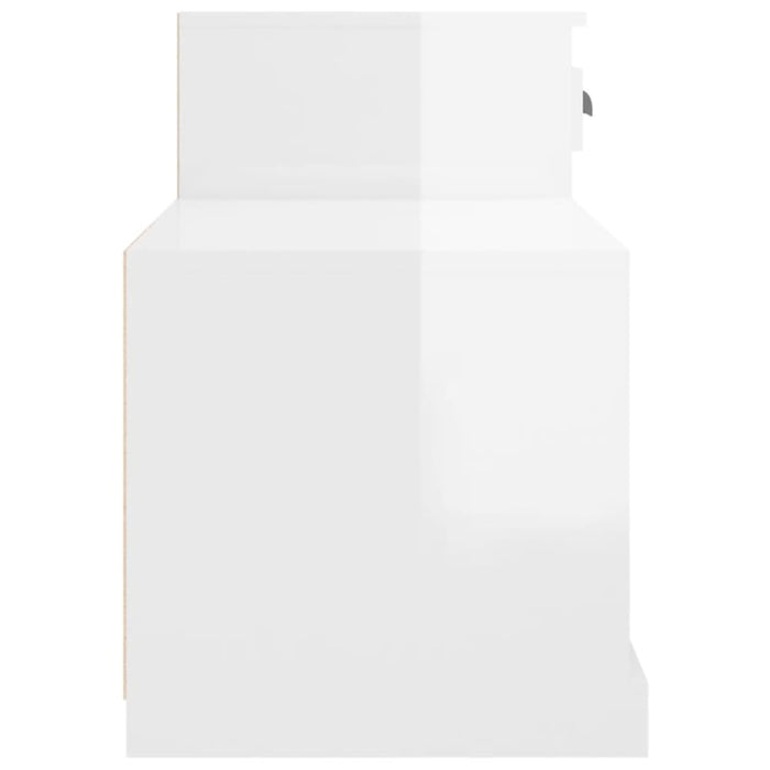Shoe Cabinet High Gloss White 100x42x60 Cm Engineered Wood