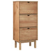 Shoe Cabinet Otta with 3 Drawers Brown Solid Wood Pine