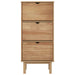 Shoe Cabinet Otta with 3 Drawers Brown Solid Wood Pine