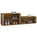 Shoe Cabinet Smoked Oak 150x35x45 Cm Engineered Wood Nolkoi