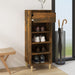 Shoe Cabinet Smoked Oak 40x36x105 Cm Engineered Wood Nokiii