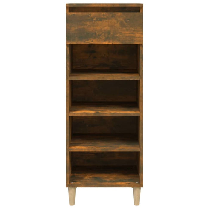 Shoe Cabinet Smoked Oak 40x36x105 Cm Engineered Wood Nokiii